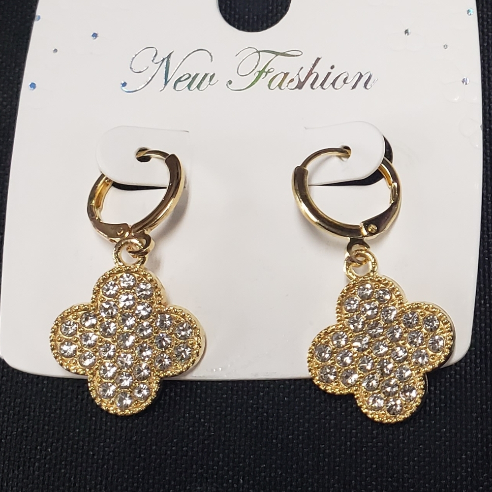 Silver and Gold Flower Earrings